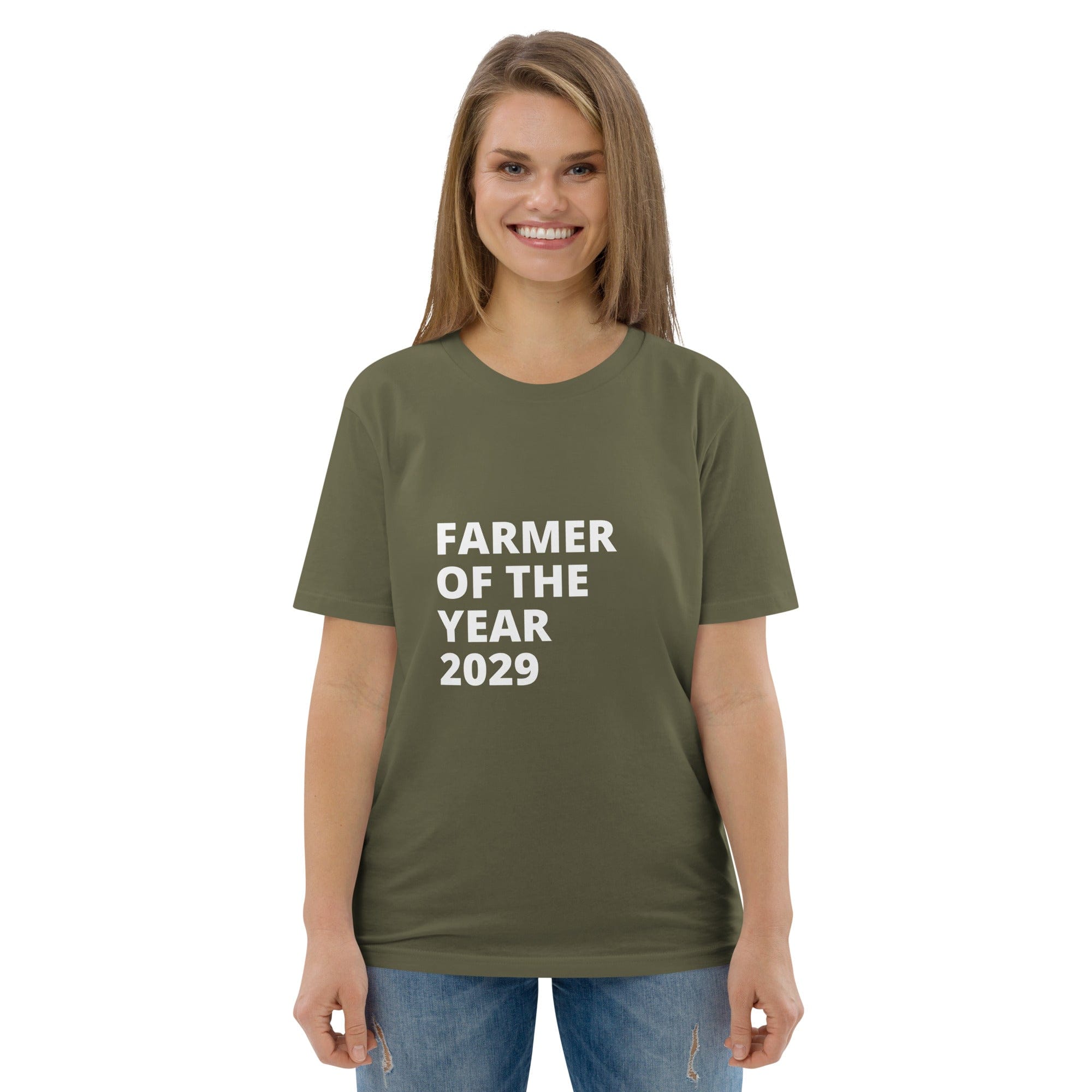 The Tractors Mugs Store T-Shirt Khaki / S Farmer of The Year 2029 Unisex Organic Cotton T-shirt Quality Farmers Merch