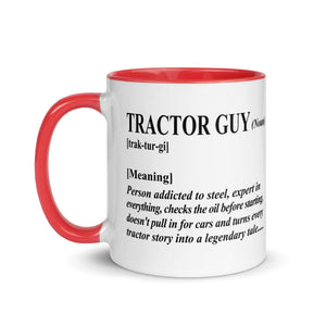 The Tractors Mugs Store Tractor Guy Mug with Color Inside Quality Farmers Merch