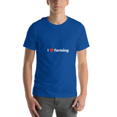 The Tractors Mugs Store True Royal / S I Love Farming Unisex t-shirt Quality Farmers Merch