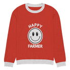 The Tractors Mugs Store XL Happy Farmer (Red)  Knitted crew neck sweater Quality Farmers Merch