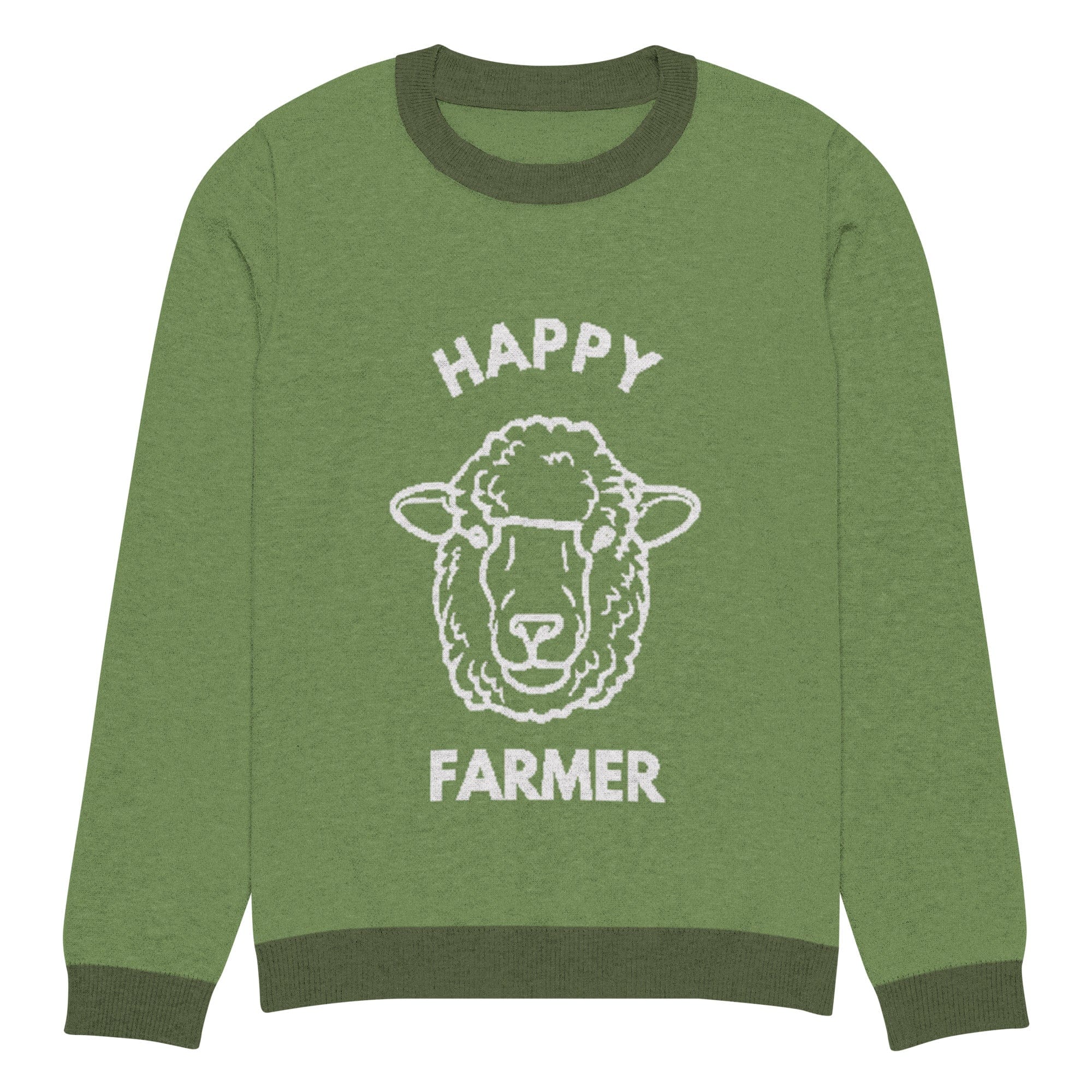 The Tractors Mugs Store XL Happy Sheep Farmer Knitted Crew neck sweater Quality Farmers Merch