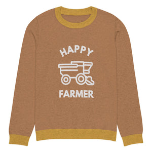 The Tractors Mugs Store XL Happy Tillage Farmer Knitted crew neck sweater Quality Farmers Merch