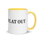 The Tractors Mugs Store Yellow Flat Out Mug with Color Inside Quality Farmers Merch