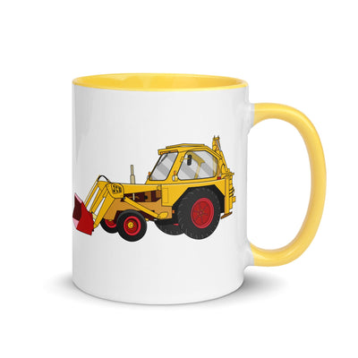 The Tractors Mugs Store Yellow JCB 3 Backhoe Mug with Color Inside Quality Farmers Merch