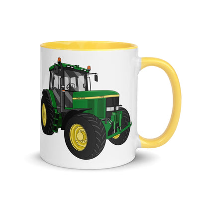The Tractors Mugs Store Yellow John Deere 7710 Mug with Color Inside Quality Farmers Merch