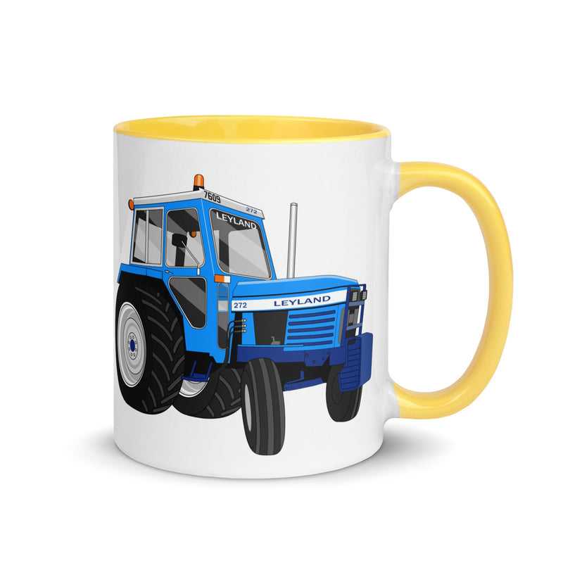 The Tractors Mugs Store Yellow Leyland 272 Mug with Color Inside Quality Farmers Merch