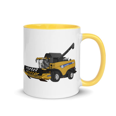 The Tractors Mugs Store Yellow New Holland CX 8060 Combine Harvester Mug with Color Inside Quality Farmers Merch