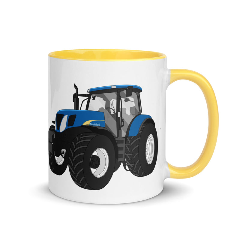 The Tractors Mugs Store Yellow New Holland The 7040 -1 Mug with Color Inside Quality Farmers Merch