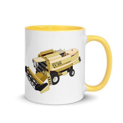 The Tractors Mugs Store Yellow New Holland TX 66 Combine Harvester Mug with Color Inside Quality Farmers Merch