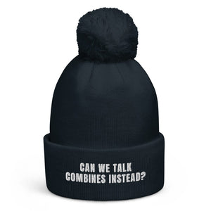 Can We Talk Combines Instead? Pom-Pom Beanie - French Navy