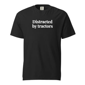 Distracted by Tractors T-shirt - Black