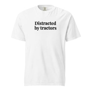 Distracted by Tractors T-shirt - White
