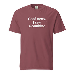 Good News. I Saw A Combine Unisex Premium T-shirt - Brick