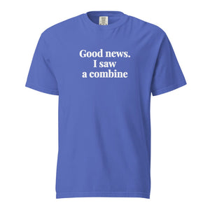 Good News. I Saw A Combine Unisex Premium T-shirt - Flo Blue