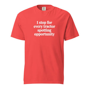 I Stop for Every Tractor Spotting Opportunity Unisex Premium T-shirt - Paprika
